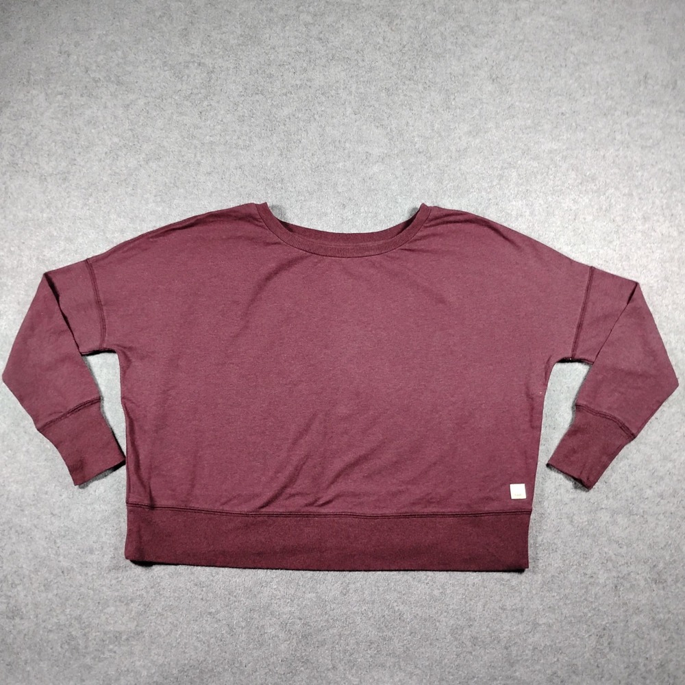 Vuori Restore Crew Sweatshirt Women's Small Burgundy Heather Pullover Crop